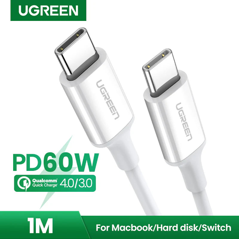 Ugreen   60w   USB   type   C   to   USB   C   pd   fast   charging   cable   3A   max   1   m