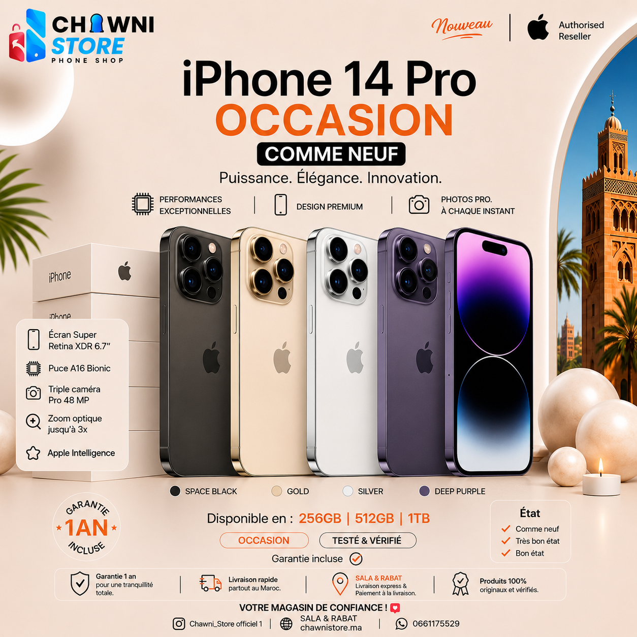 iPhone 14 Pro, 128 Go | BONNE OCCASION